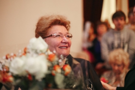 Поздравления получают старейший работник колледжа Людмила Ивановна Павлинова.